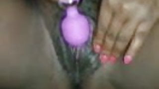 Nigerian MILF masturbating with wand, drips and squirts