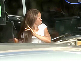 Ebony Monique Ride A Big Black Pole For Orgasm