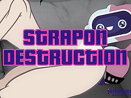 Armani Black In Strapon Destruction Twerks Her Big Ass On Aria Lees Strapon